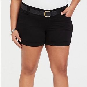 Torrid Black Sateen cuffed Short